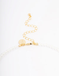 Gold Plated Letter A Initial & Pearl Pendant Necklace - link has visual effect only