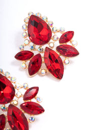 Red Multi Teardrop Stone Stud Earrings - link has visual effect only