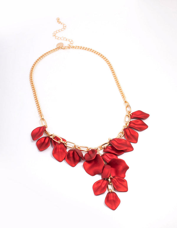 Red Short Iridescent Petal Necklace - Lovisa