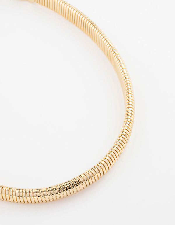 Lovisa Gold Mesh Necklace With Large Baguette Stone and 