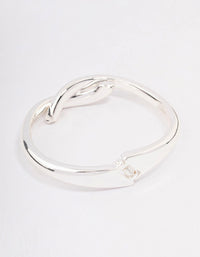 Silver Knotted Cross Hinge Wrist Cuff - link has visual effect only