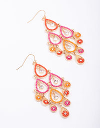 Sunset Gradient Beaded Open Drop Earrings - link has visual effect only