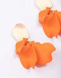 Orange Petal Drop Earrings - link has visual effect only