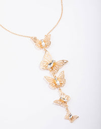 Gold Butterfly Drop Necklace - link has visual effect only