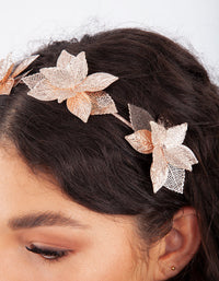 Rose Gold Cluster Leaf Headband - link has visual effect only