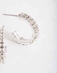 Silver Mini Diamante Hoop Earrings - link has visual effect only